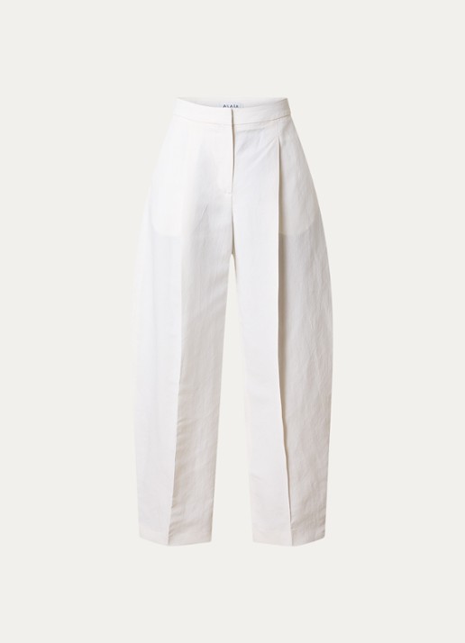 Alaïa High waist loose fit pantalon met steekzakken - voorkant 4 gebroken wit
