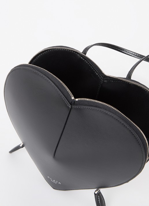 Alaïa Le Coeur crossbodytas van kalfsleer  - detail 2 zwart