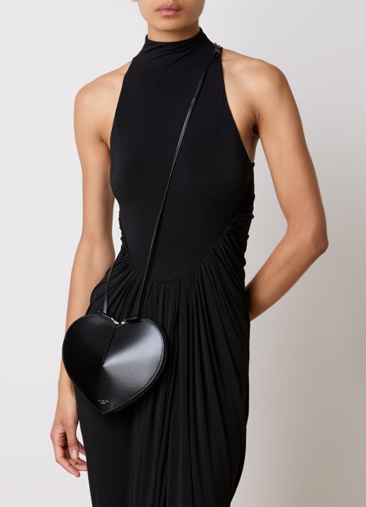 Alaïa Le Coeur crossbodytas van kalfsleer  - voorkant 5 zwart