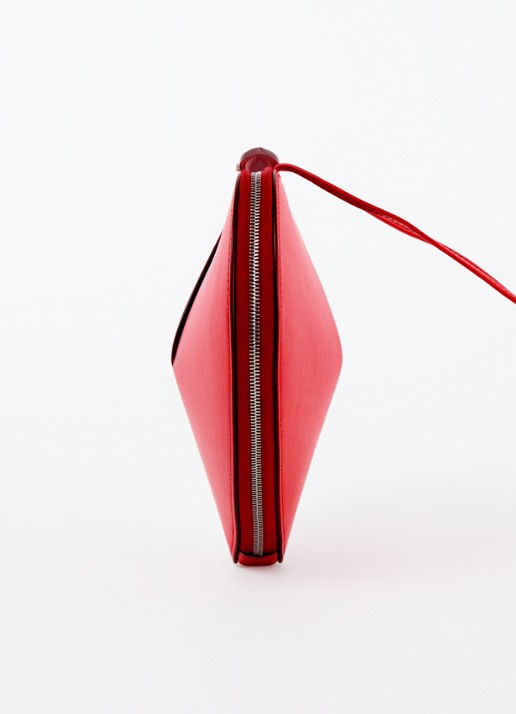 Alaïa Le Coeur crossbodytas van kalfsleer  - achterkant 2 donkerrood