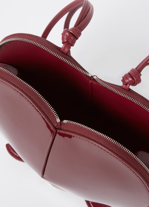 Alaïa Le Coeur crossbodytas van kalfsleer  - detail 2 bordeauxrood