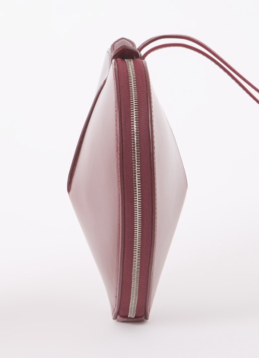Alaïa Le Coeur crossbodytas van kalfsleer - detail 5 bordeauxrood