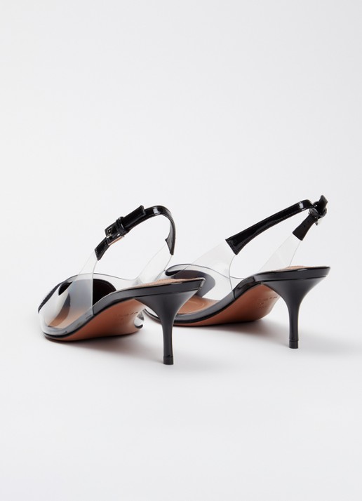Alaïa Le Coeur slingback van patent kalfsleer  - achterkant zwart