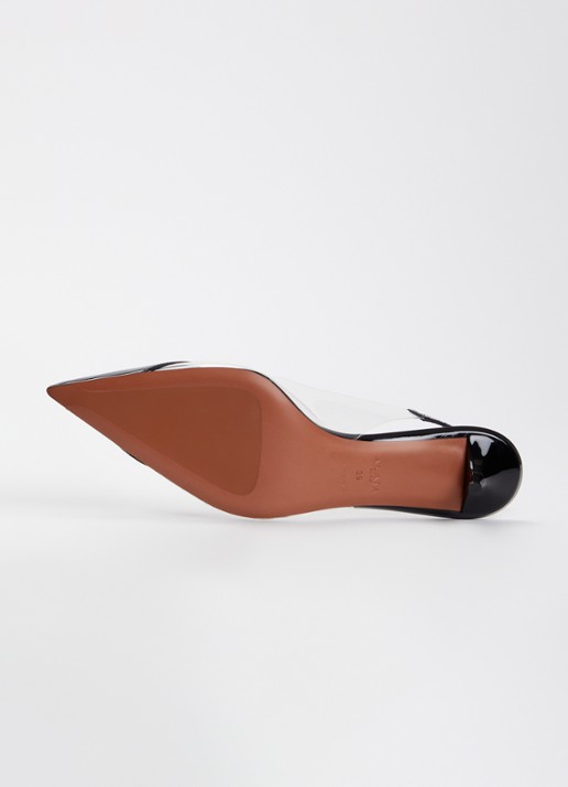 Alaïa Le Coeur slingback van patent kalfsleer  - detail 4 zwart