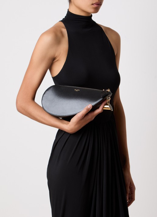 Alaïa Le Demi-Coeur S schoudertas van geitenleer - voorkant 5 zwart