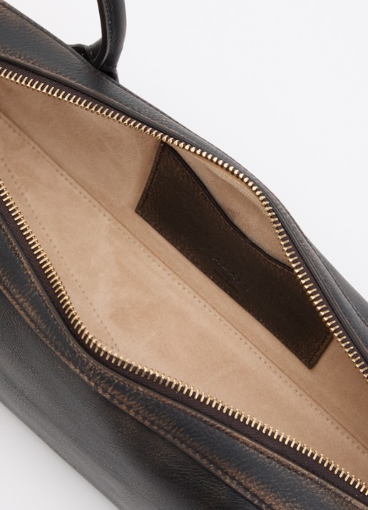 Alaïa Le Teckel Medium schoudertas van geitenleer - detail 2 donkerbruin