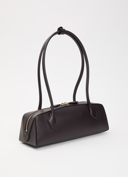 Alaïa Le Teckel Medium schoudertas van geitenleer - achterkant 5 cognac