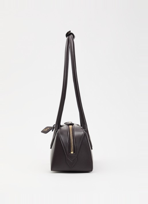 Alaïa Le Teckel Medium schoudertas van geitenleer - detail 2 cognac