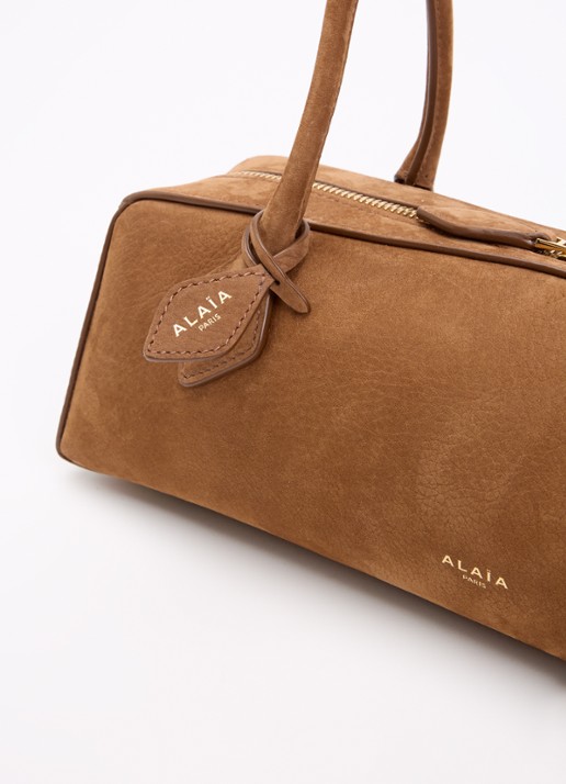 Alaïa Le Teckel Medium schoudertas van nubuck - detail 5 roestbruin