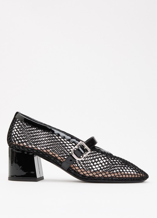 Alaïa Mary Jane pump met opengewerkt dessin en leren details