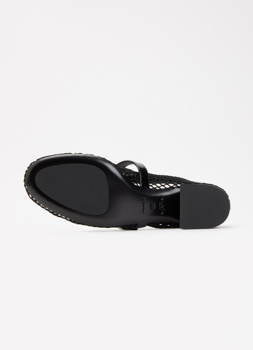Alaïa Mary Jane pump met opengewerkt dessin met details van leer  - detail 4 zwart