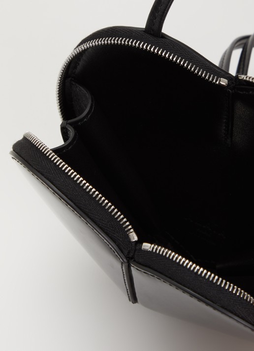 Alaïa Mini Le Coeur crossbodytas van kalfsleer met lakfinish  - detail 3 zwart