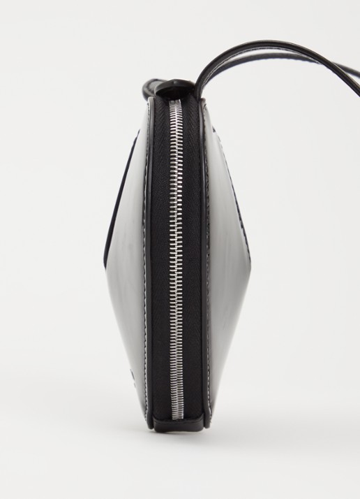 Alaïa Mini Le Coeur crossbodytas van kalfsleer met lakfinish  - detail 4 zwart