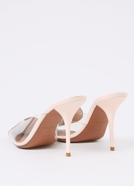 Alaïa Muiltje met kalfsleren details - achterkant lichtroze