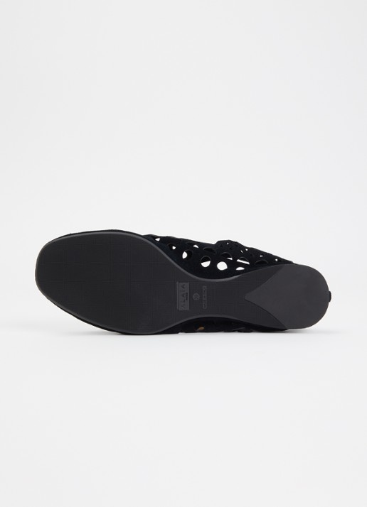 Alaïa Neo Vienne ballerina van lamssuède met cut-out detail - detail 5 zwart