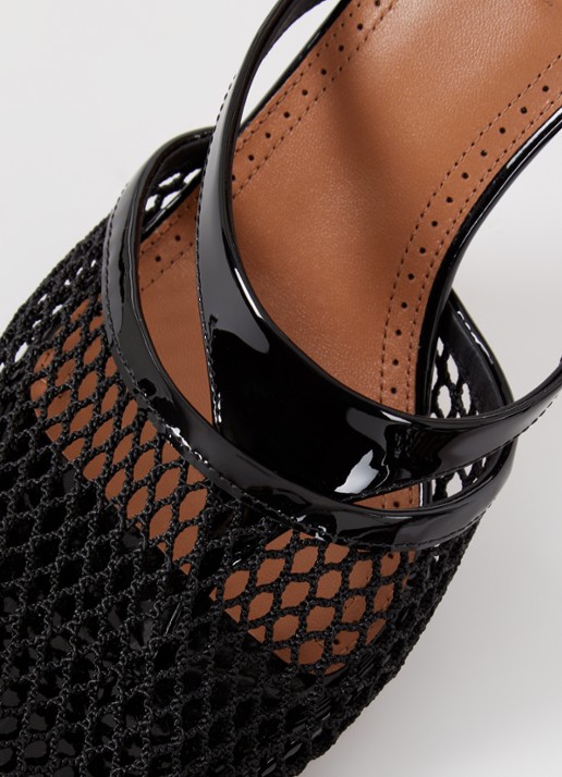 Alaïa Pump van mesh met kalfsleren details - detail 6 zwart