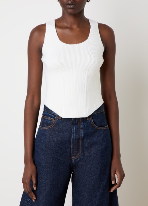 Alaïa Ribgebreide top in wolblend