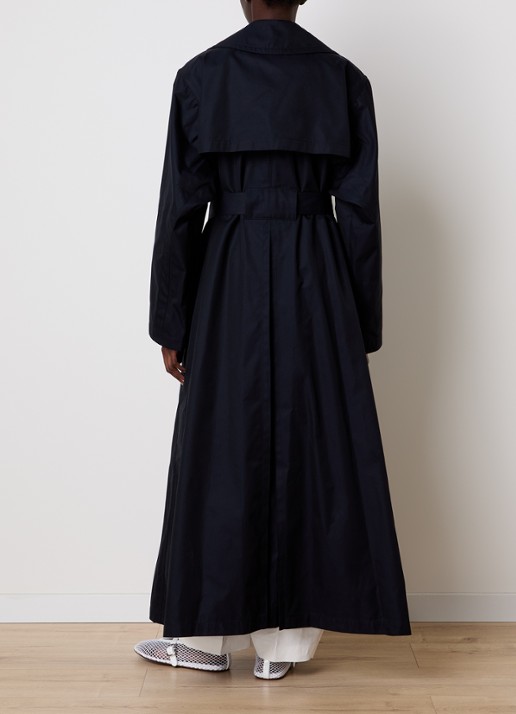 Alaïa Trenchcoat met strikceintuur - achterkant donkerblauw