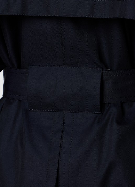 Alaïa Trenchcoat met strikceintuur - detail 4 donkerblauw