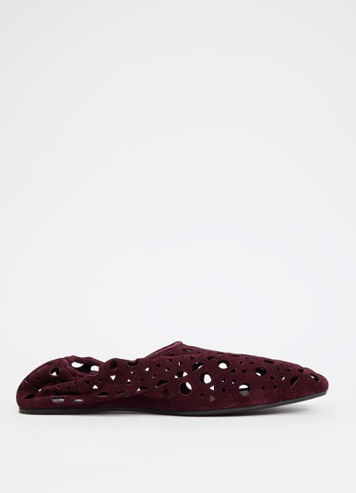Alaïa Vienne ballerina van suède met cut-out detail
