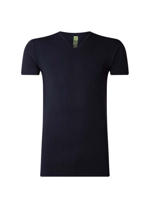 Alan Red Baltimore T-shirt van bamboo met V-hals  - voorkant donkerblauw
