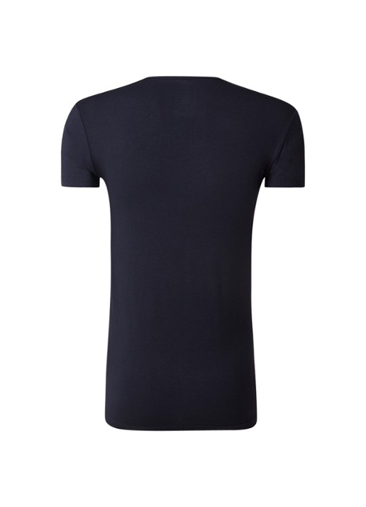 Alan Red Bilbao T-shirt van bamboo met ronde hals - achterkant donkerblauw