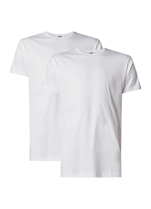 Alan Red Derby T-shirt met ronde hals in 2-pack - voorkant wit