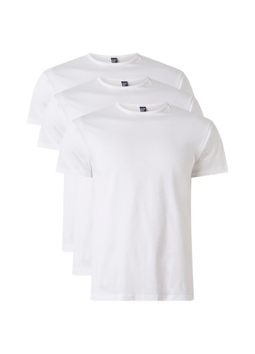 Alan Red Derby T-shirt met ronde hals in 3-pack - voorkant 3 wit