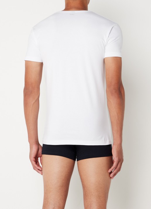 Alan Red Nov body fit T-shirt met V-hals in 2-pack - achterkant wit