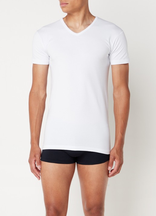 Alan Red Oklahoma body fit T-shirt met V-hals in 2-pack - voorkant 3 wit