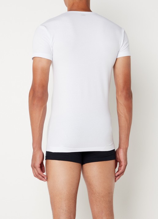 Alan Red Ottawa body fit T-shirt met ronde hals in 2-pack - achterkant wit