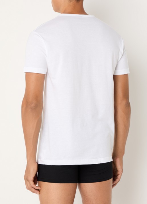 Alan Red Regular fit T-shirt met V-hals in 3-pack - achterkant wit