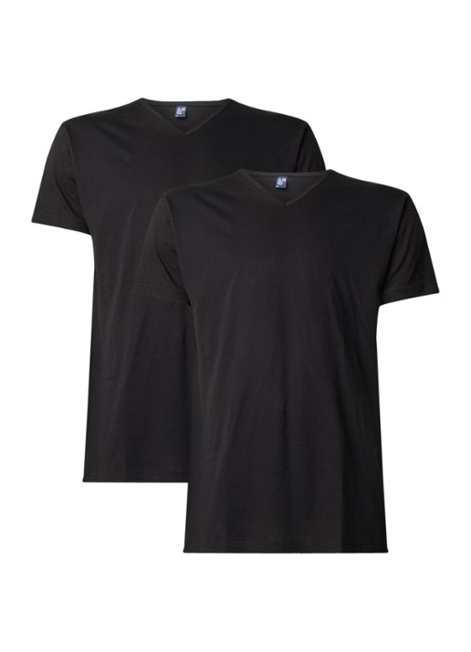Alan Red Vermont T-shirt met V-hals in 2-pack - voorkant 2 zwart