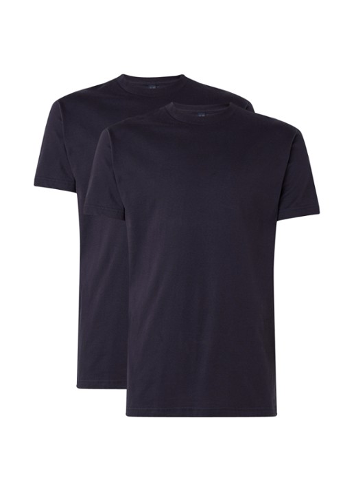 Alan Red Virgina regular fit T-shirt met ronde hals in 2-pack - voorkant 3 donkerblauw