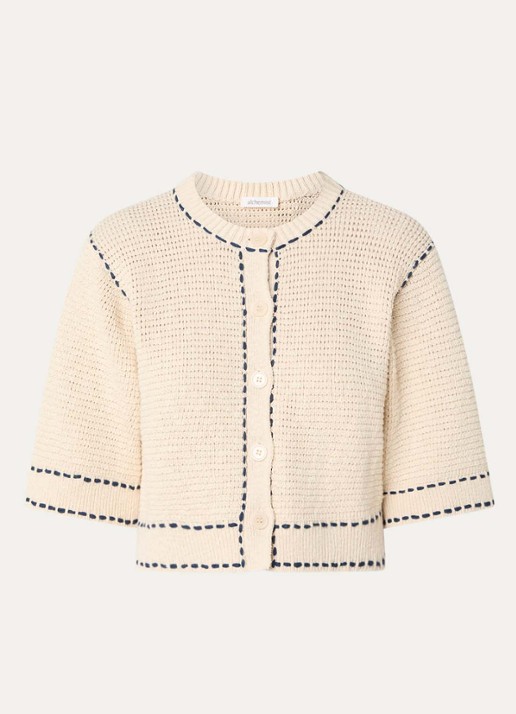 alchemist Caroline grofgebreid vest  - voorkant 2 creme