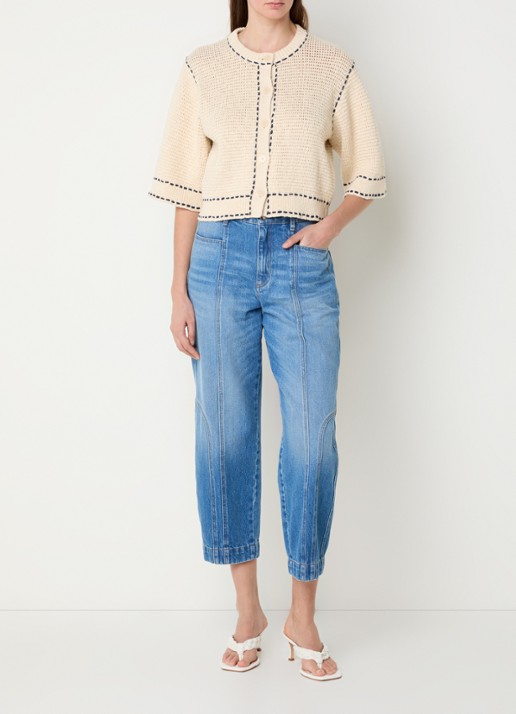 alchemist Caroline grofgebreid vest  - voorkant 3 creme