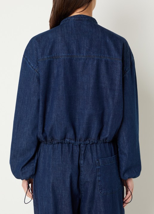alchemist Devi blouse van denim met borstzak - achterkant indigo