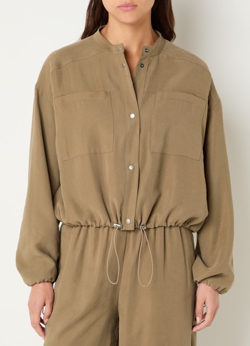 alchemist Devi jack met borstzakken en trekkoord - detail khaki