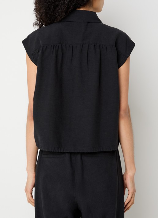 alchemist Flora blouse met kraag - achterkant zwart