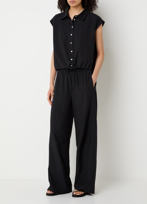 alchemist Flora blouse met kraag - voorkant 3 zwart