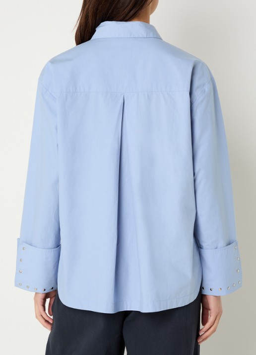 alchemist Isabel blouse met studs - achterkant blauwgrijs
