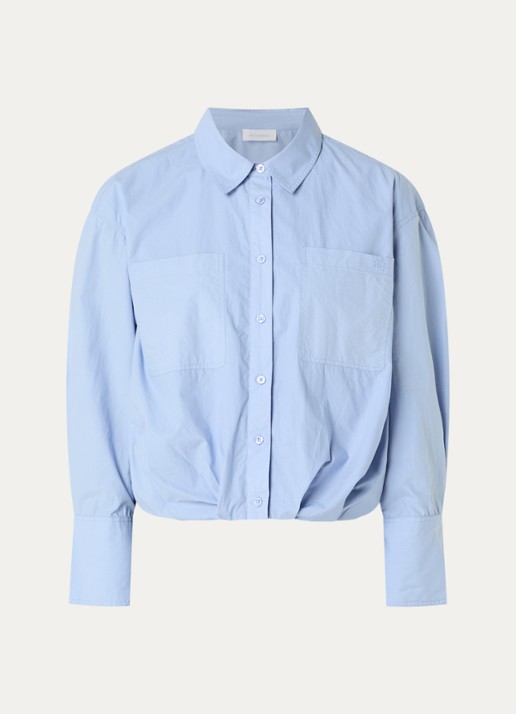 alchemist Jagger blouse met borstzakken en plooidetail - voorkant 3 lichtblauw