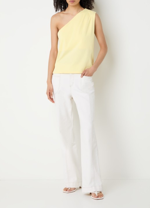 alchemist Levy one shoulder top - voorkant 4 geel