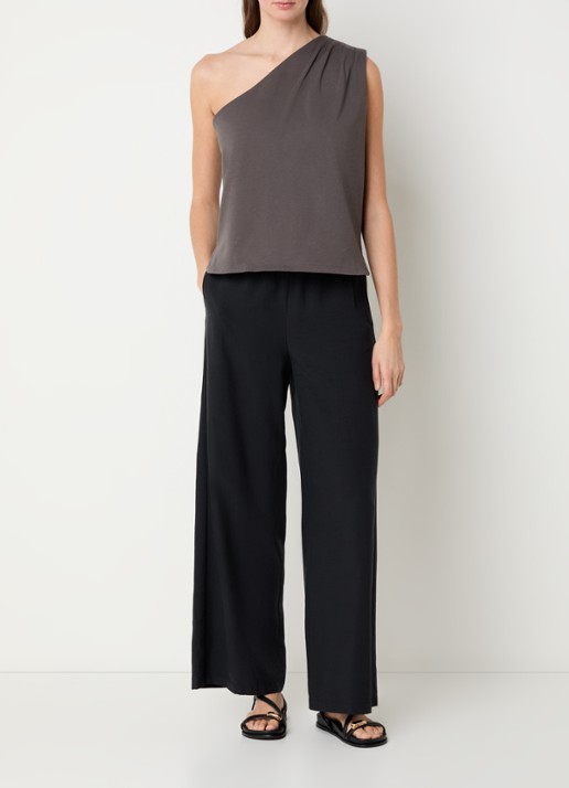 alchemist Levy one shoulder top - voorkant 2 middengrijs