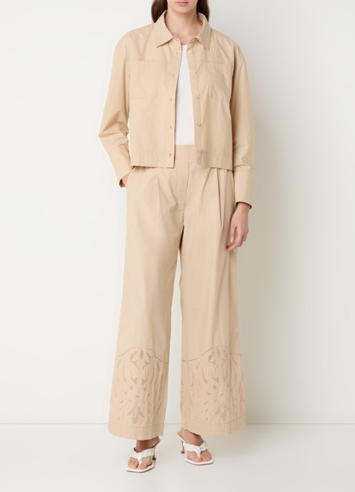 alchemist Loes blouse met borstzakken - voorkant 3 beige