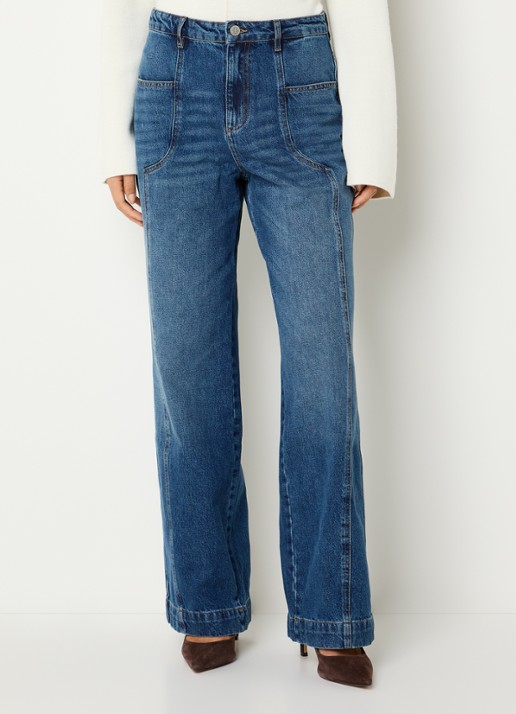 alchemist Lori high waist wide fit jeans met medium wassing - detail 3 mid-blue-vintage-q56