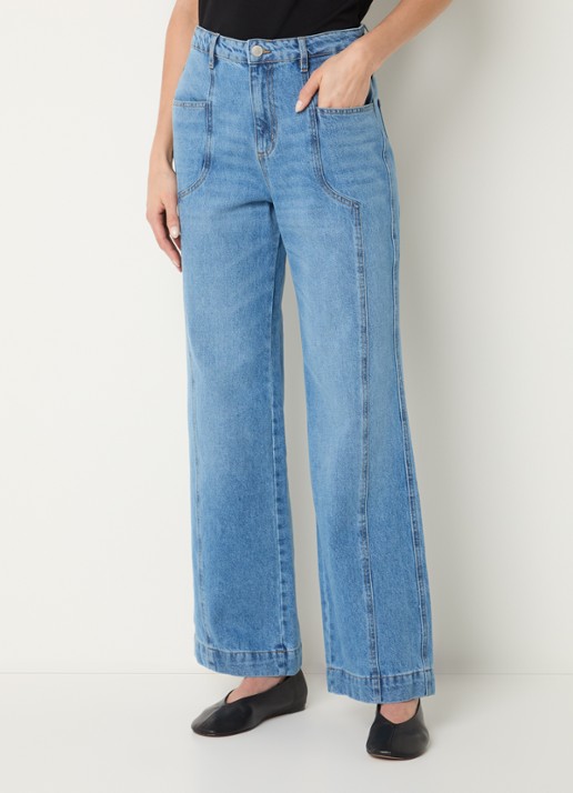 alchemist Lori high waist wide fit jeans met medium wassing