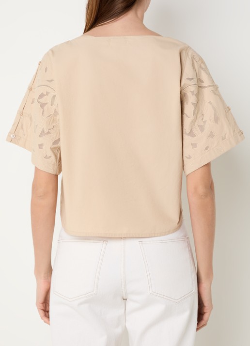 alchemist Lotus tuniek met broderie - achterkant 3 beige