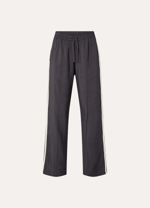 alchemist Lou high waist loose fit broek met borduring - voorkant 3 antraciet