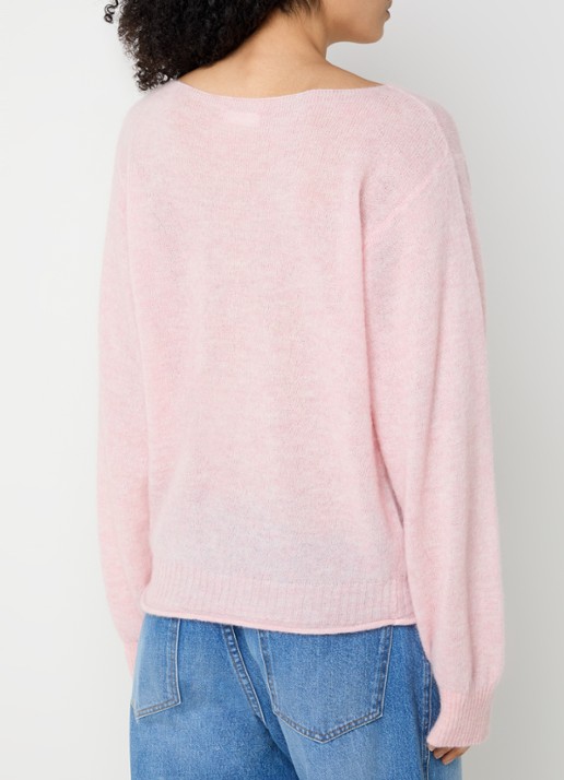 alchemist Lupin fijngebreide pullover in scheerwolblend met streepprint - achterkant 3 roze